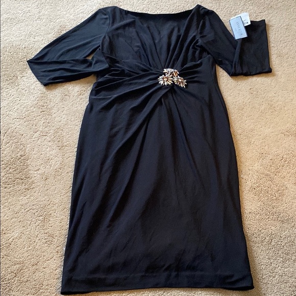 ***NWT*** ANNE KLEIN BLACK EMBELLISHED DRESS SIZE 4 - Picture 1 of 14
